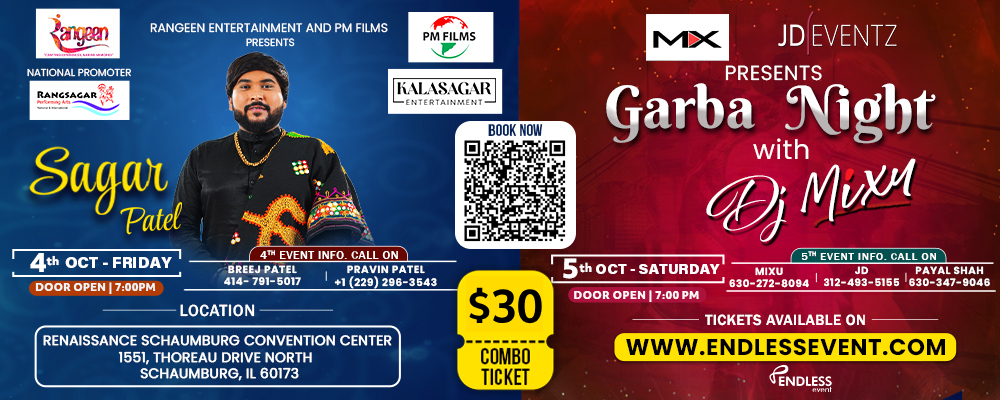 Sagar Patel Live and Garba Night With DJ Mixu | Events in Schaumburg | Endless Event