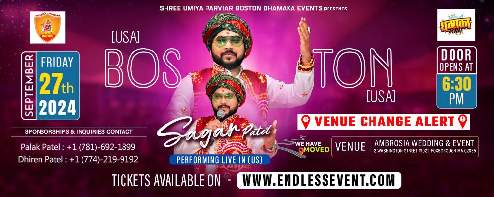 DHAMAKA EVENTS WITH SAGAR PATEL | Events in Foxborough | Endless Event